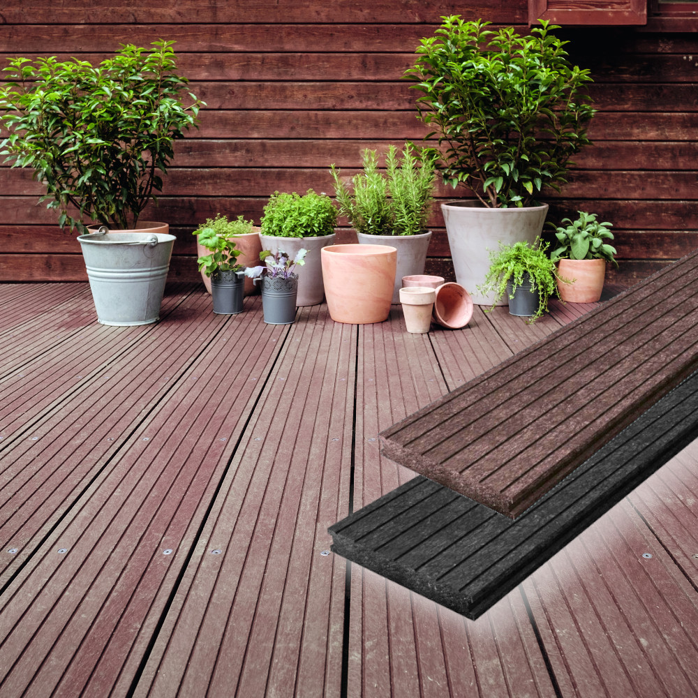 hanit® Kunststoff Terrassendielen, wetterfest, 200cm x 19,5cm x 2,8cm