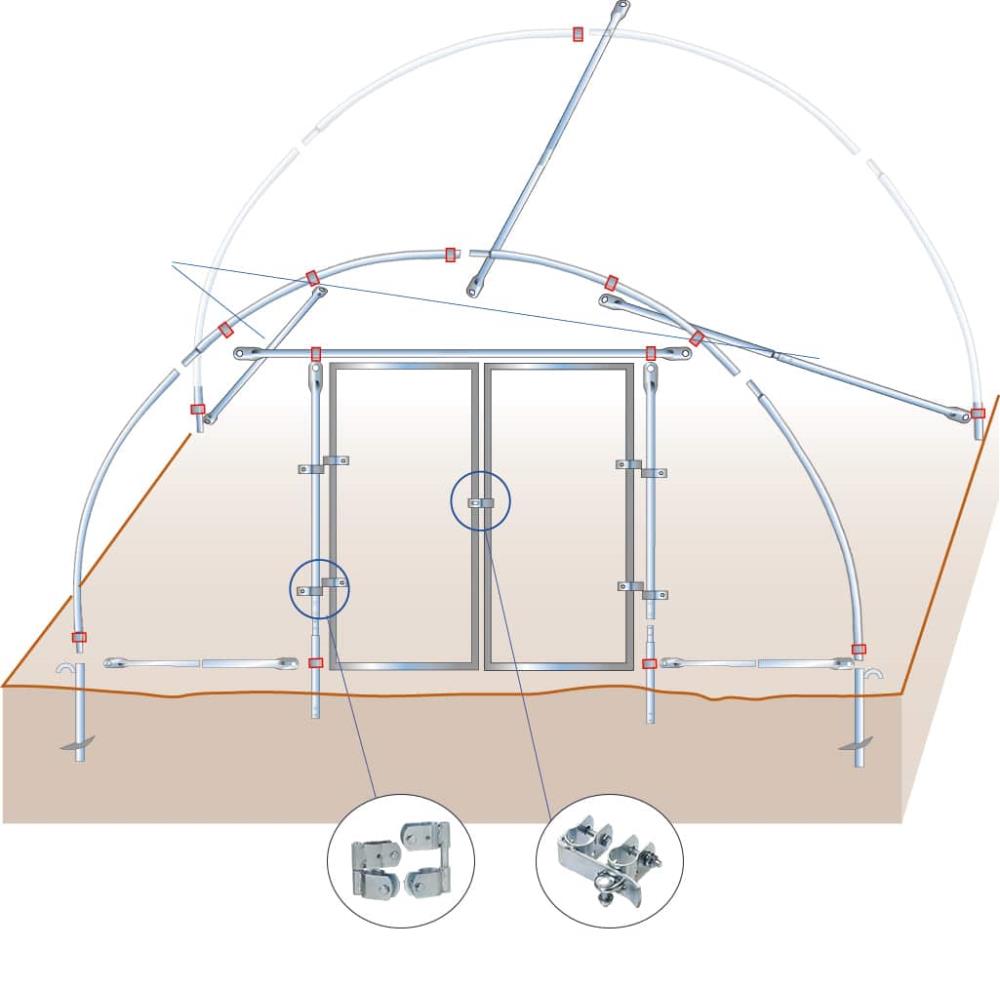 Römi® Classic 20 Foliengewächshaus-System: 3,5m x 20m x 2,35m