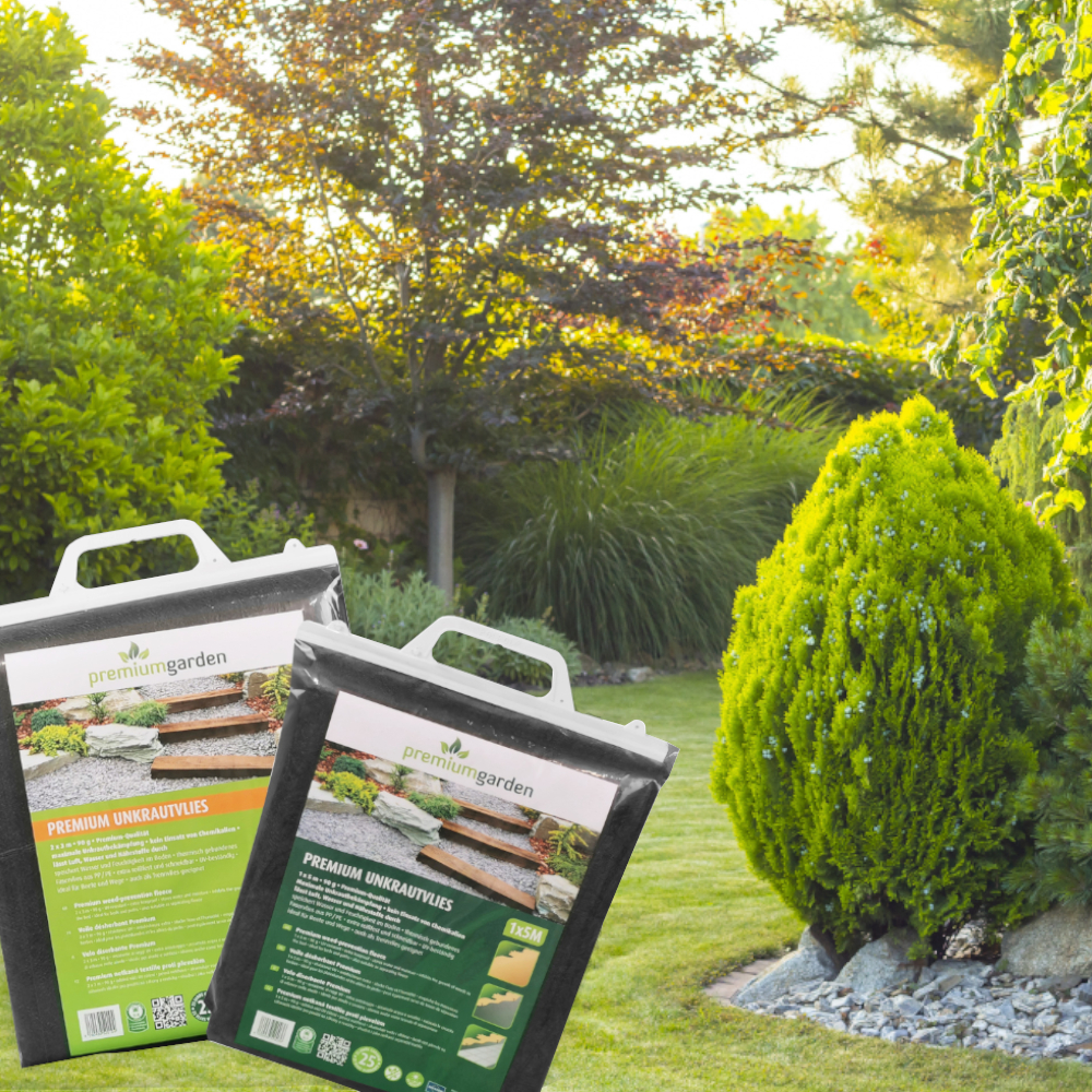 premiumgarden Unkrautvlies im Beutel, Gartenvlies zur wirksamen Unkrautbekämpfung, 90g/m², grau