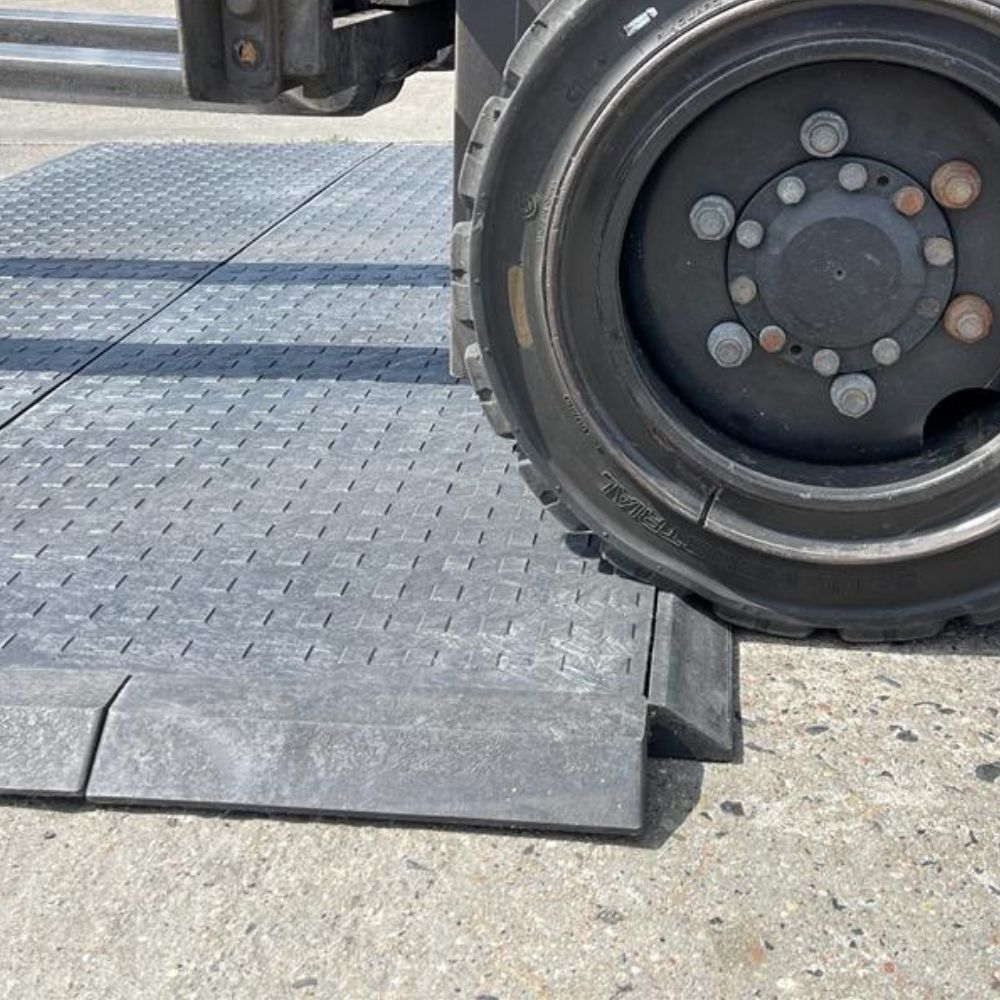 Schwerlastboden-Platten für mobile Baustraßen, 0,88m², schwarz