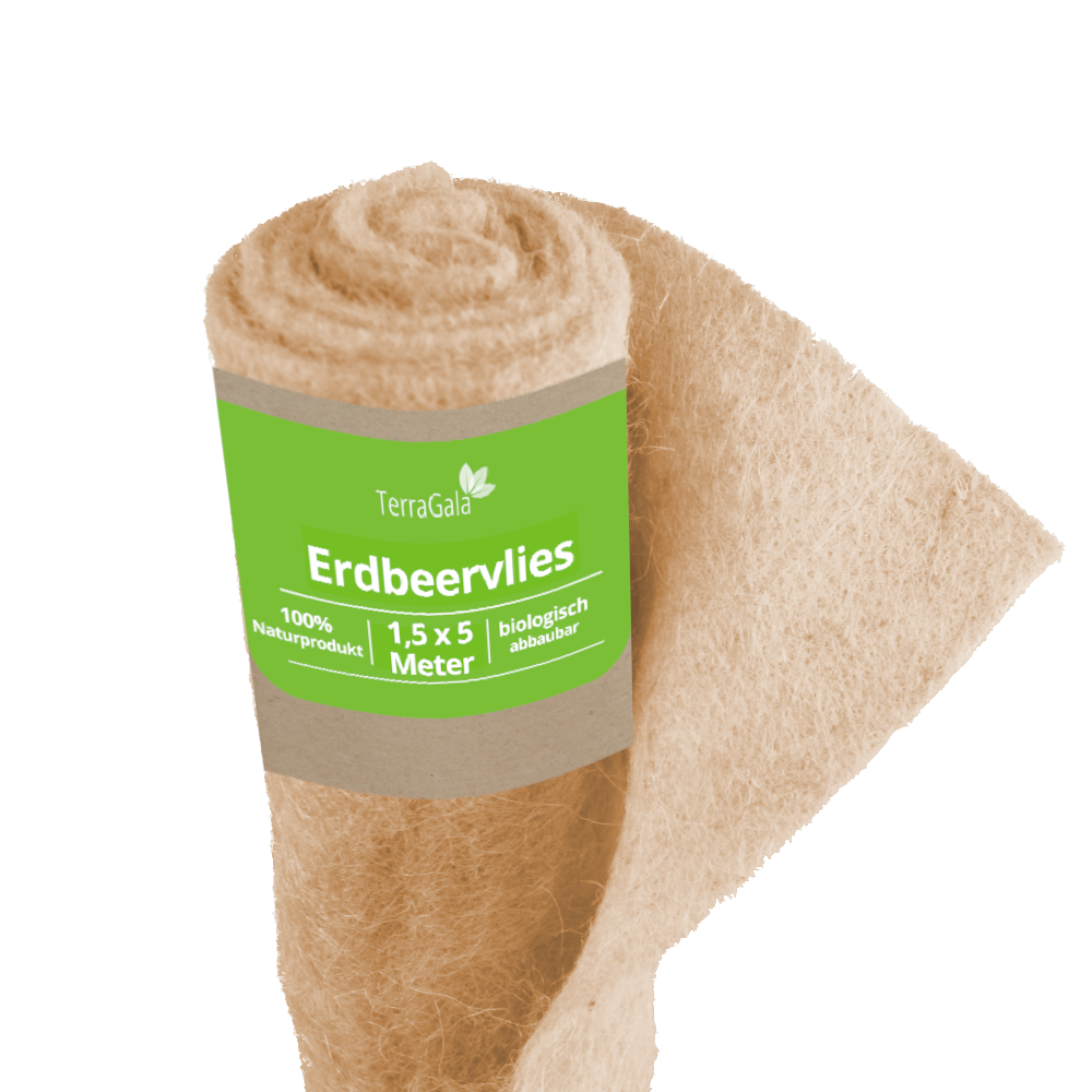 Erdbeervlies aus 100% Jute Naturfaser, Mulchvlies für Erdbeerbeete