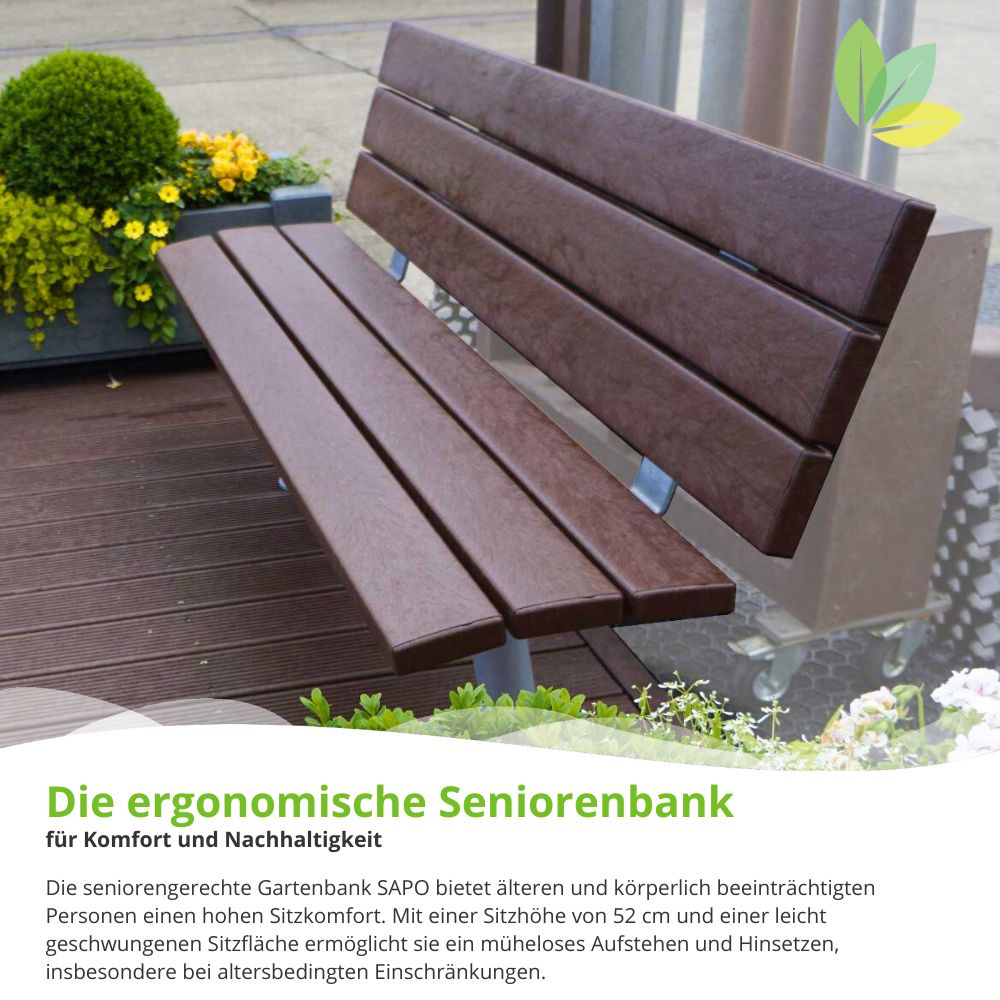 hanit® Seniorenbank SAPO, Gartenbank mit erhöhter Sitzfläche