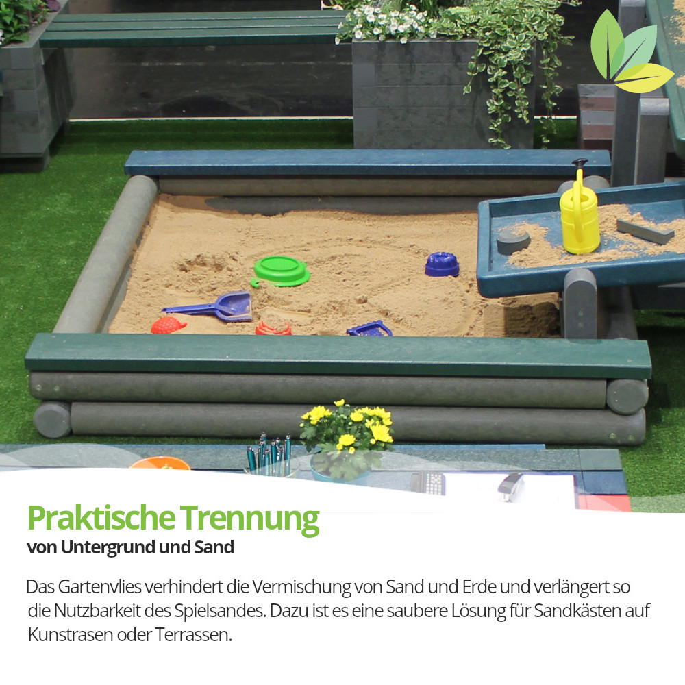 premiumgarden Sandkastenvlies 2x2m inkl. 4 Befestigungspins aus Kunststoff