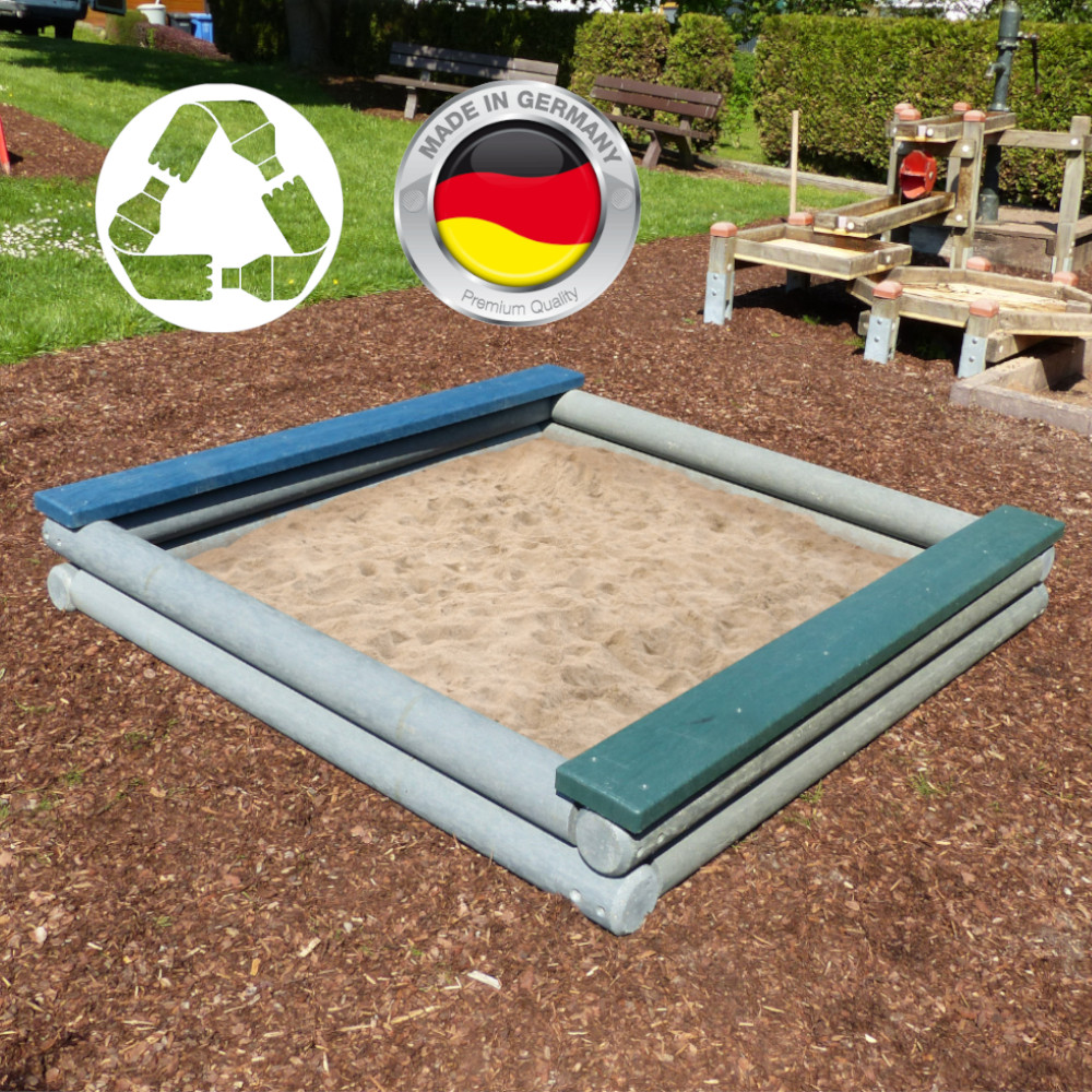 Dahna hanit® Recycling Kunststoff Sandkasten mit Bank 2x2m