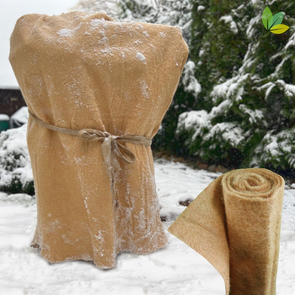 Wintervlies aus 100% Jute Naturfaser, Frostschutzvlies für Pflanzen