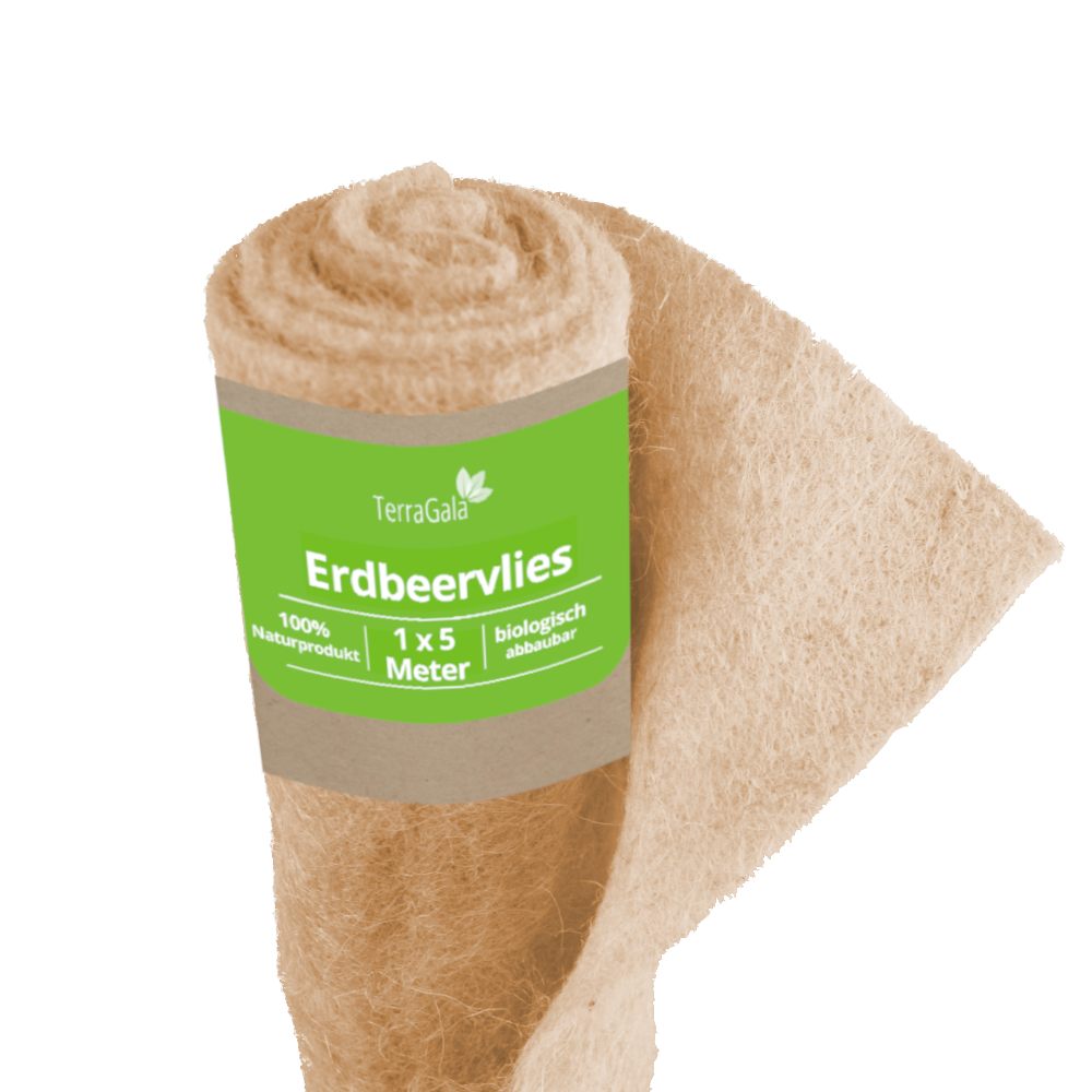 Erdbeervlies aus 100% Jute Naturfaser, Mulchvlies für Erdbeerbeete