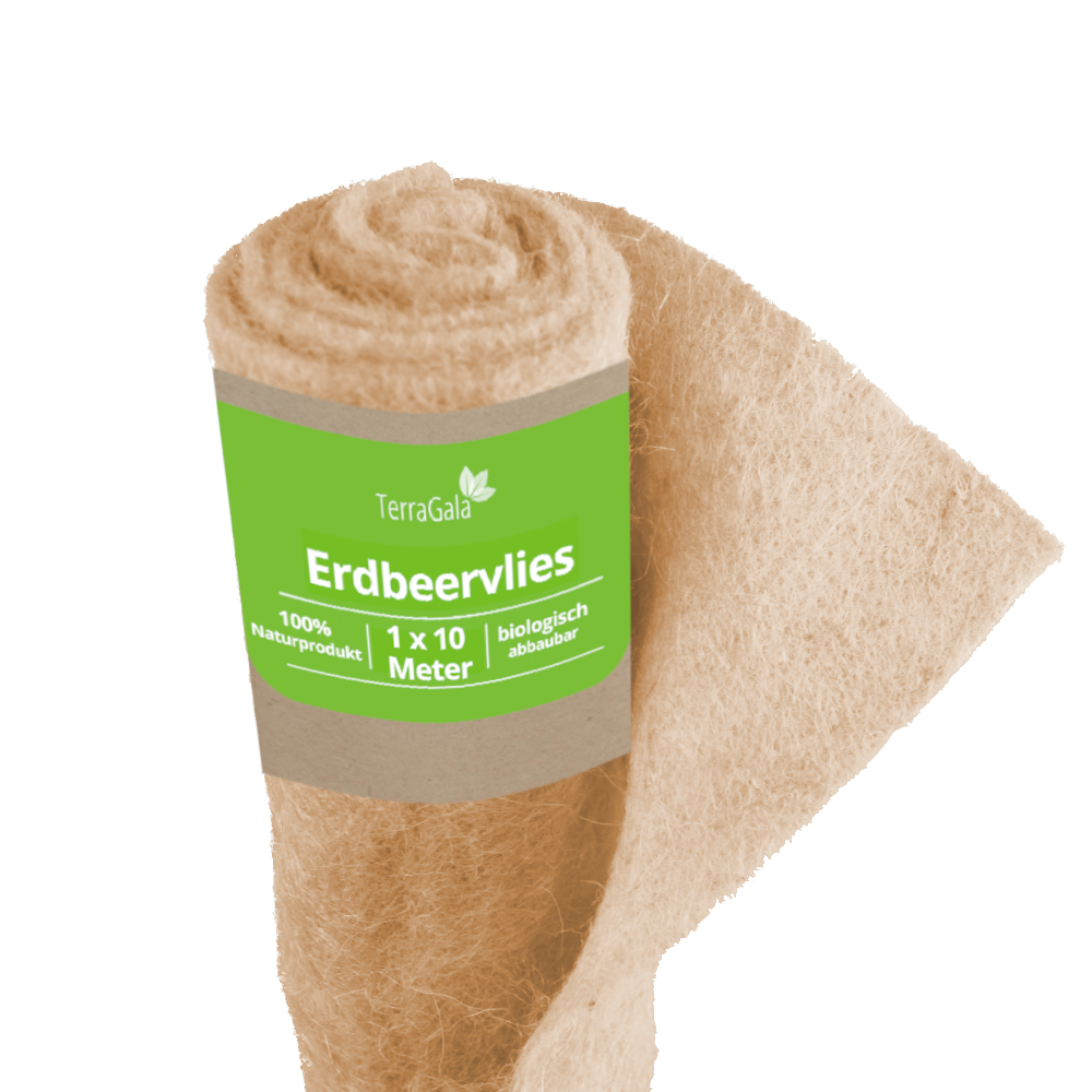 Erdbeervlies aus 100% Jute Naturfaser, Mulchvlies für Erdbeerbeete