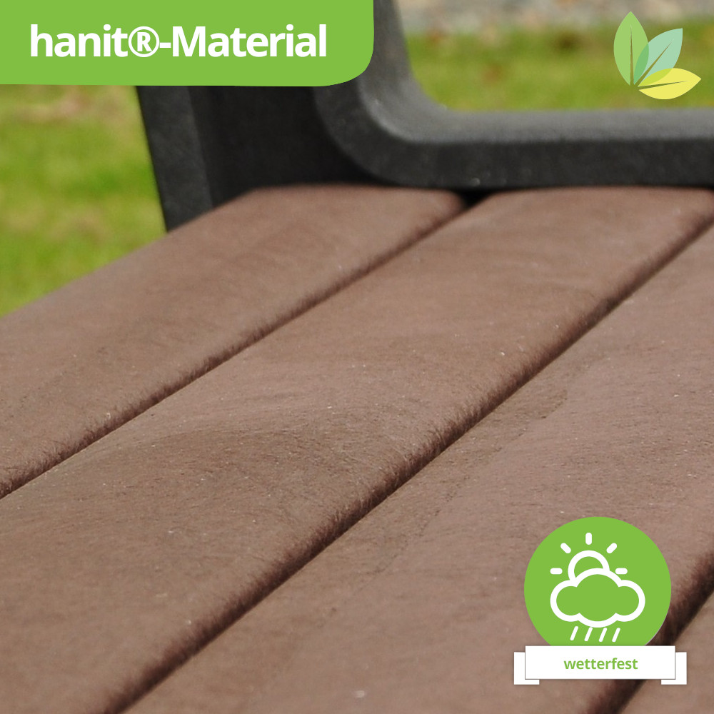 hanit® TIVOLI Outdoor Tisch, wetterfester Gartentisch, braun, 1,5m