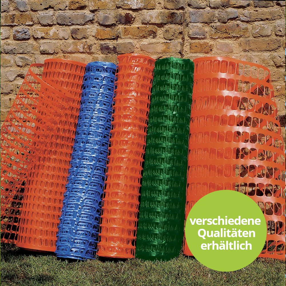 MEDIUM Absperrzaun orange, 1 x 25m plus 10 Premium Stahlstangen