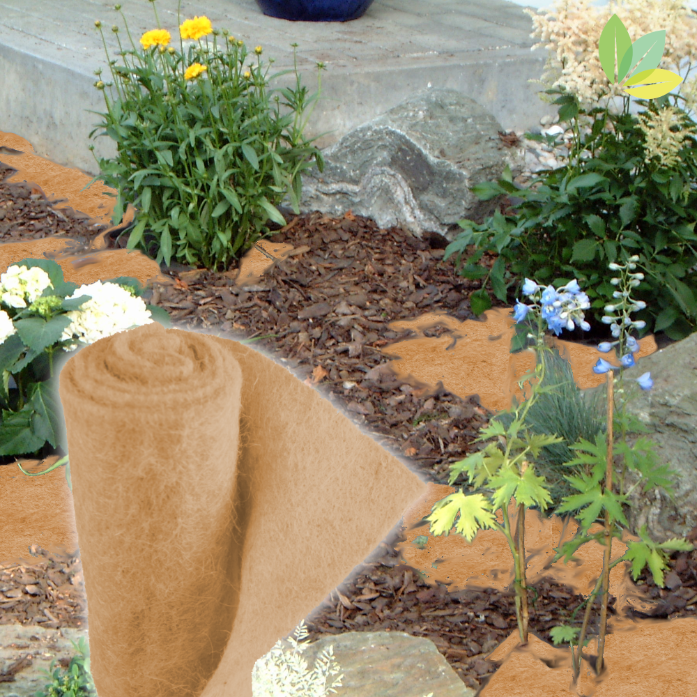 Unkrautvlies, Mulchvlies aus 100% Jute, biologisch abbaubares Gartenvlies