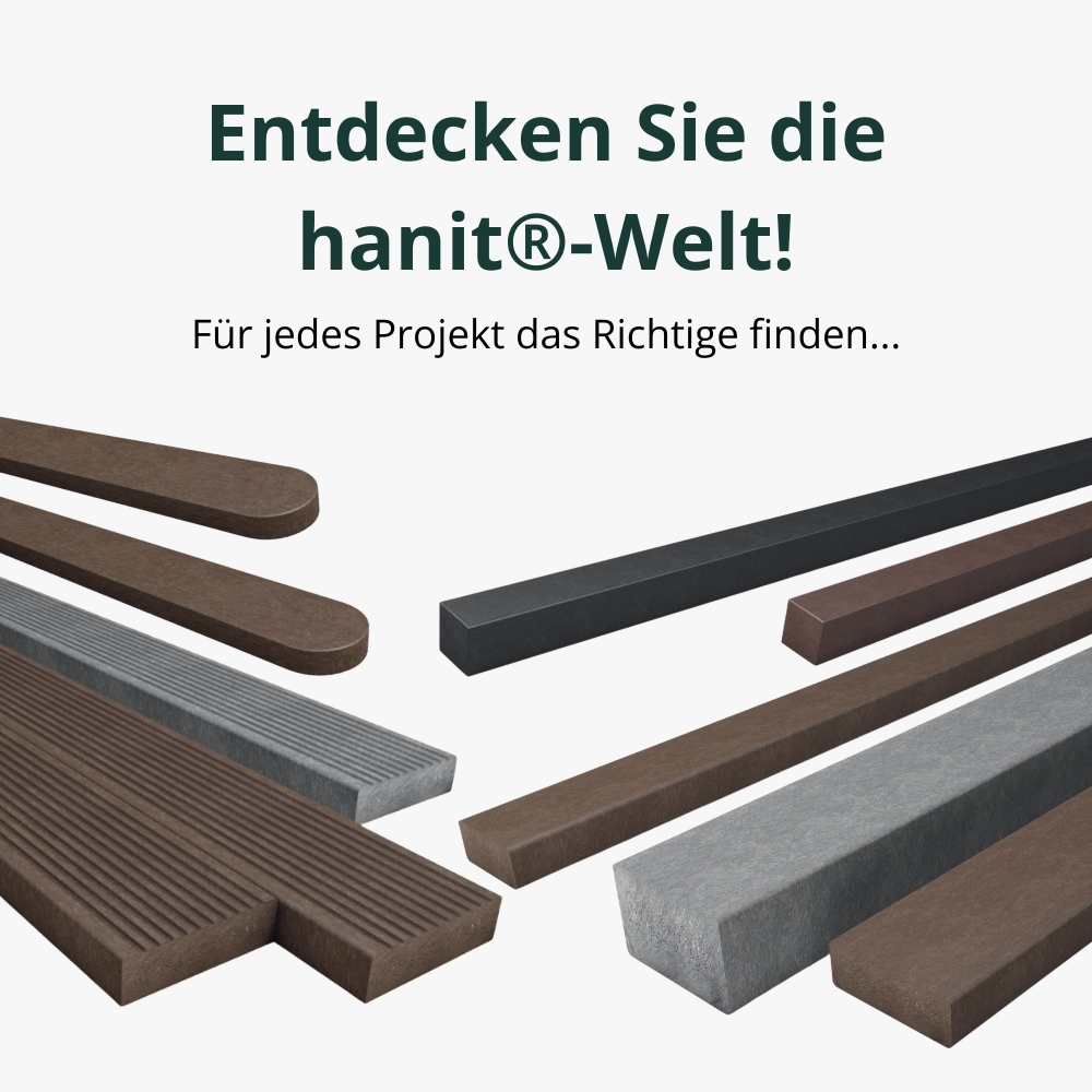 Recyclingpfahl hanit®, Ø 6cm, 150cm, grau