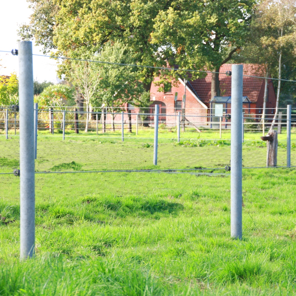 Rundpfosten mit Spitze Ø 6cm, 150cm, grau