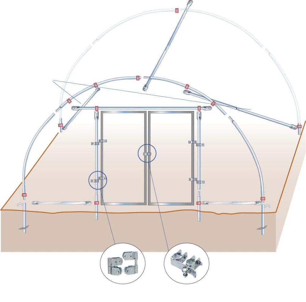 Römi® Classic 30 Foliengewächshaus-System: 3,5m x 30m x 2,35m