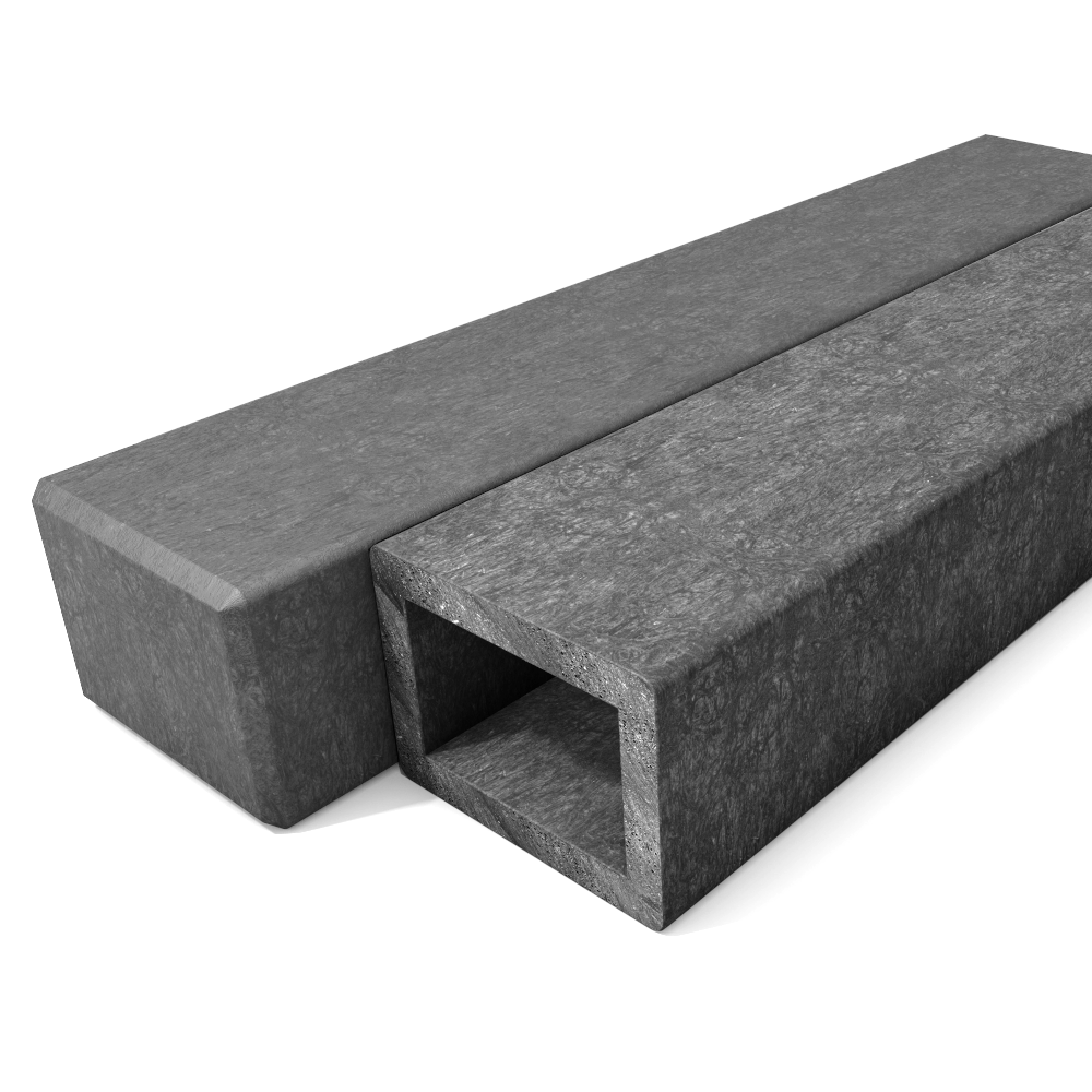 hanit® Rechteckpalisaden mit Hohlprofil, 16cm x 12cm x 60cm, grau