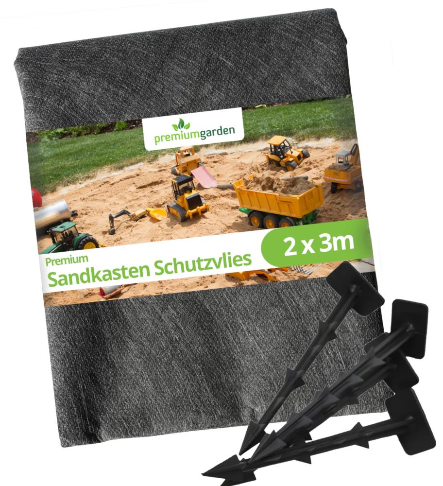 premiumgarden Sandkastenvlies, für wirksamen Unkrautstopp unter dem Sandkasten inkl. Befestigungs-Pins