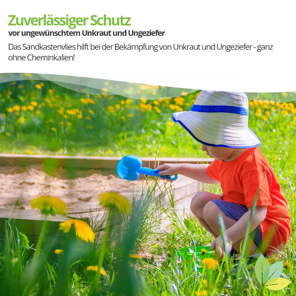 premiumgarden Sandkastenvlies 2x2m inkl. 4 Befestigungspins aus Kunststoff