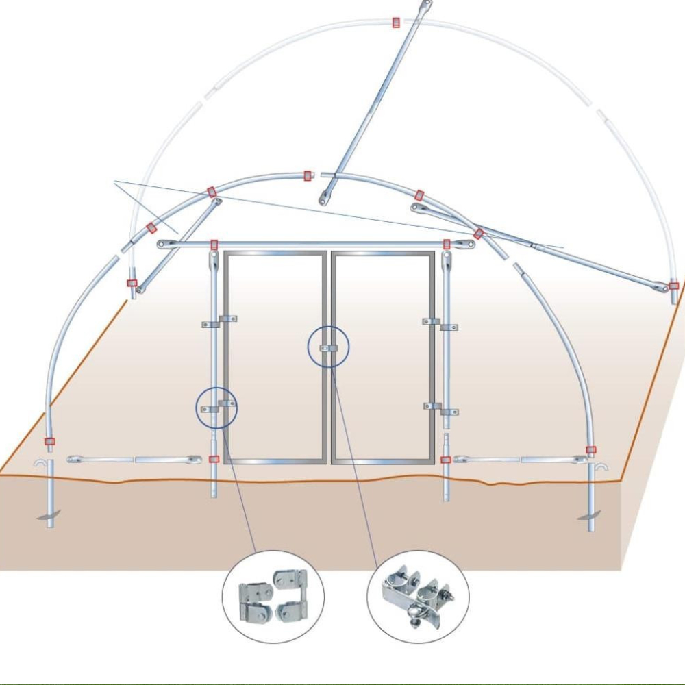 Römi® Classic 10 Foliengewächshaus-System: 3,5m x 10m x 2,35m