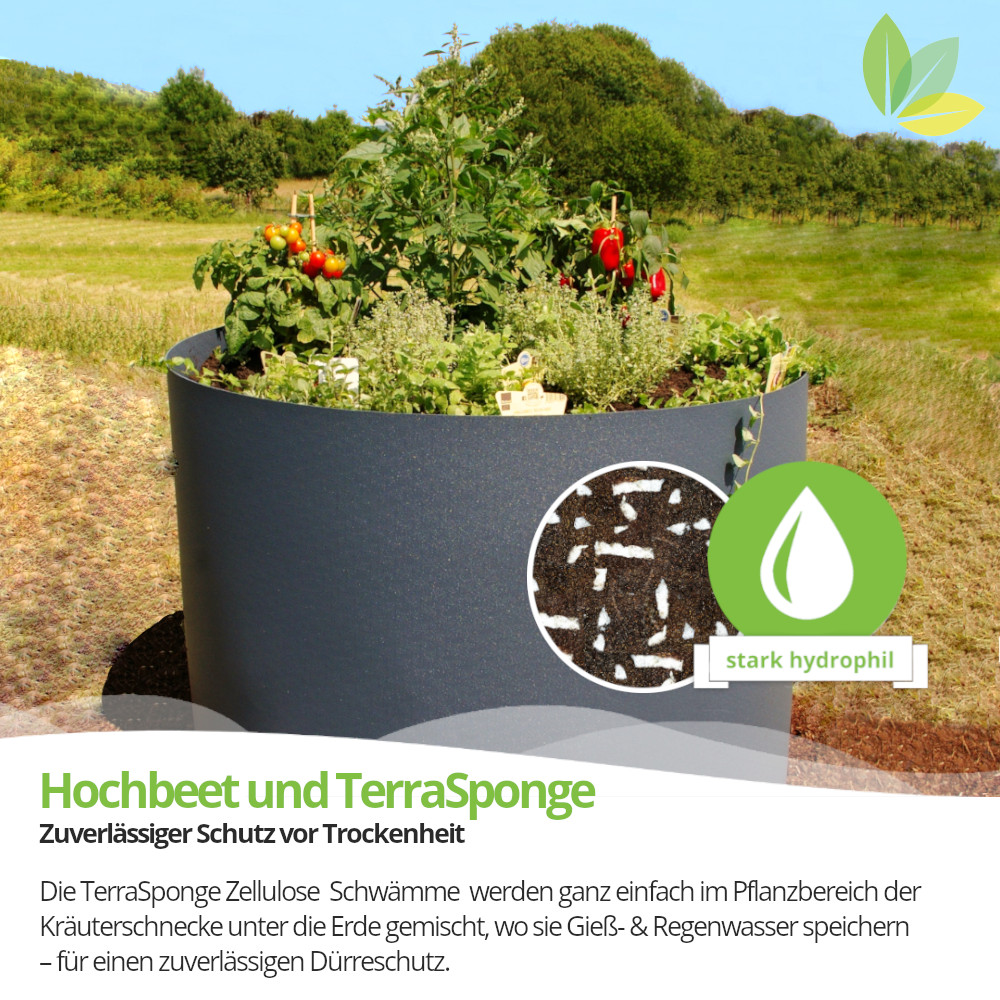 Rundes Hochbeet, 80cm, Ø 100cm plus 10 Liter Wasserspeichervlies