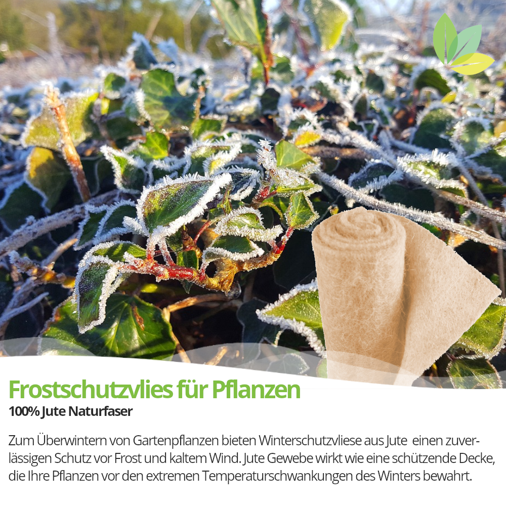 Wintervlies, Frostschutzvlies aus Jute, 1m x 5m, 300g/m²