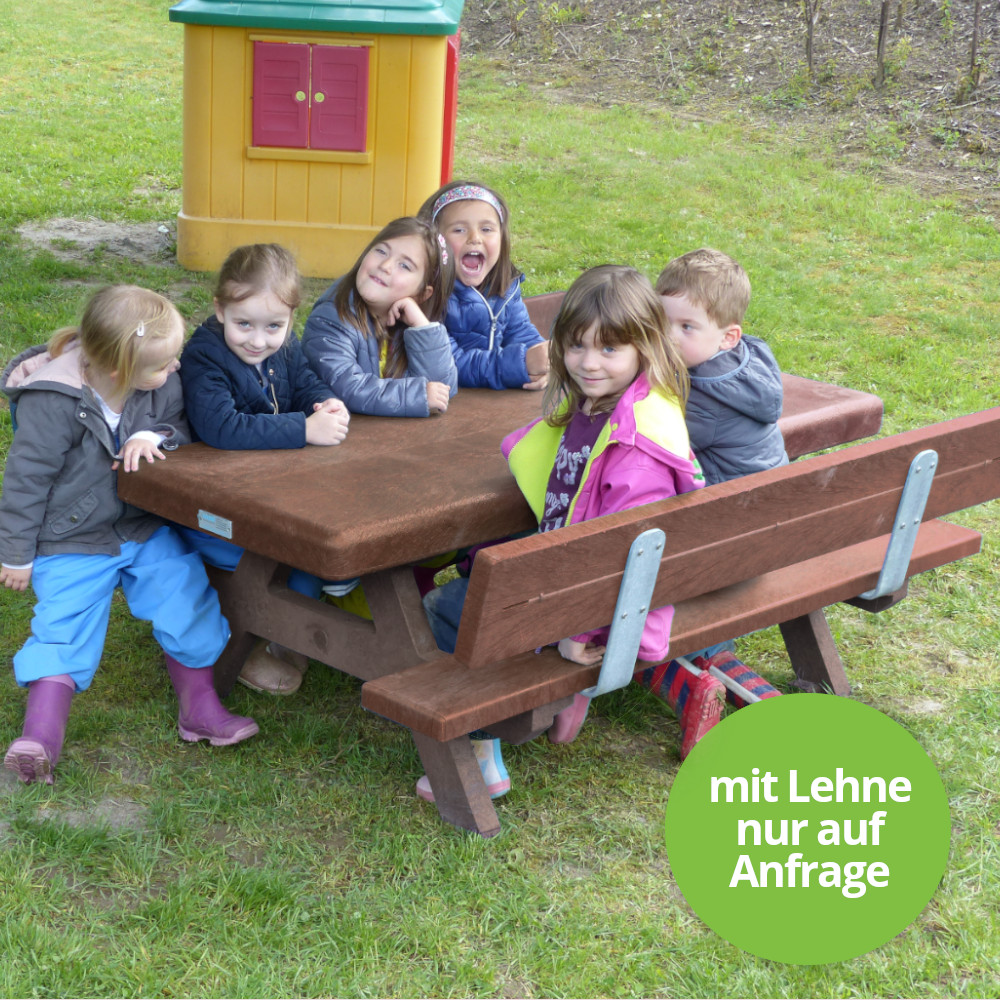 hanit® Kindersitzgruppe FORIO, wetterfester Kinderpicknicktisch, braun