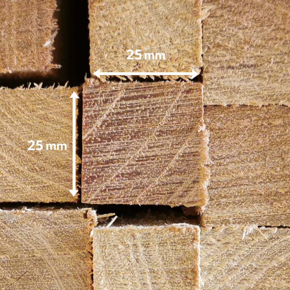 Hartholzpfähle, Pflanzstäbe aus Eichenholz, angespitzt 2m, Ø 25 x 25mm