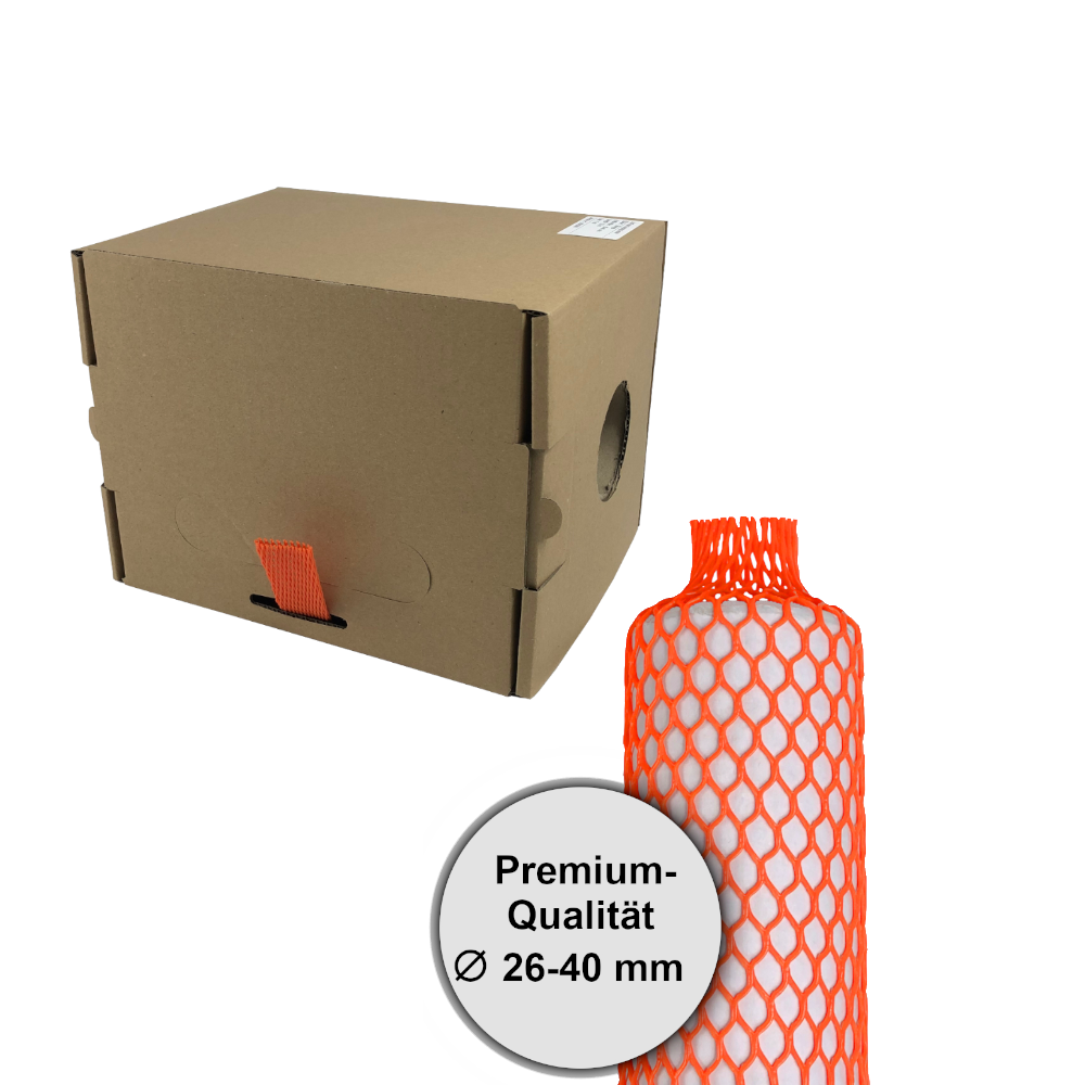 Netzschlauch orange PREMIUM, Ø 26-40mm, Oberflächenschutznetz 25m